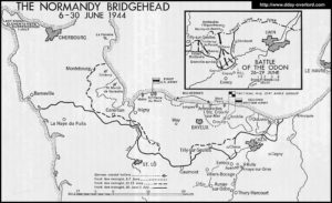 Carte de la tête de pont alliée en date du 30 juin 1944 en Normandie. Photo : D-Day Overlord