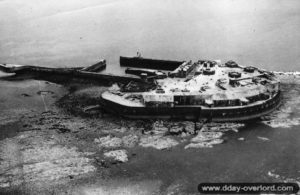 Vue aérienne du fort de l’île Pelée à Cherbourg. Photo : US National Archives