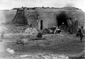 Casemate R633 située au Wn 100, Dunes-de-Varreville. Photo : US National Archives