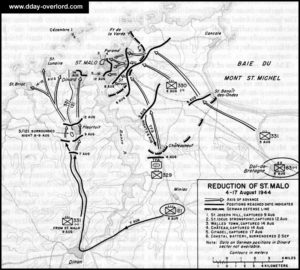 Carte de la réduction de la poche de Saint-Malo du 4 au 17 août 1944. Photo : D-Day Overlord