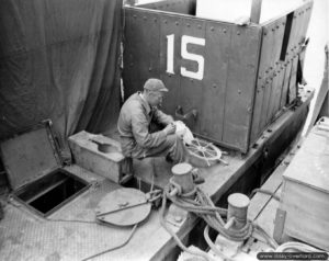 William O. Davies, responsable d'un rhino-ferry à Omaha Beach. Photo : US National Archives