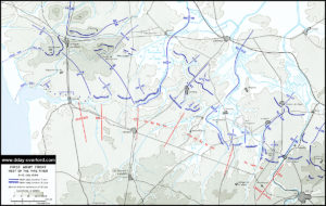 Carte des combats à l’ouest de la Vire du 8 au 15 juillet 1944 en Normandie. Photo : D-Day Overlord