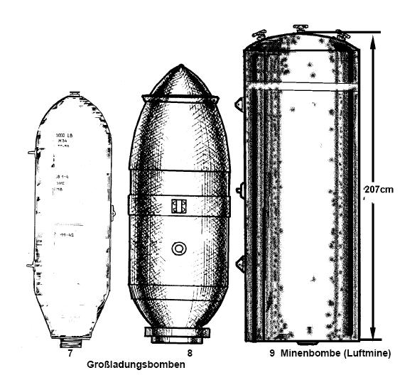 Bombenmine 1000kg, BM 1000, Monika