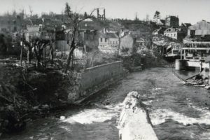 Les ruines de Lisieux autour de la Touque. Photo : DR