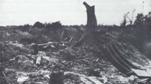 Vestiges des installations allemandes de la Pointe du Hoc en février 1945. Photo : US National Archives