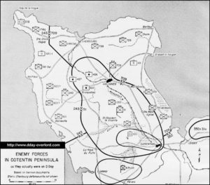 Cartes des forces allemandes dans le Cotentin en 1944. Photo : D-Day Overlord