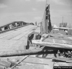 Dégâts occasionnés par la tempête du 19 au 21 juin 1944. Photo IWM