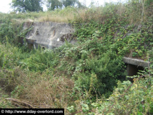 Une casemate modèle R621 à la batterie de Maisy, codée Stp 83 par les Allemands et installée au lieu-dit Les Perruques. Enterrée après la fin de la guerre, elle a depuis été dégagée. Photo (2005) : D-Day Overlord