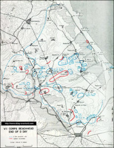Carte de la situation à Utah Beach le 6 juin 1944 à minuit. Photo : D-Day Overlord