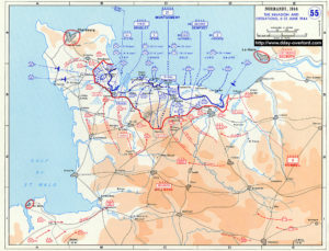Carte de la tête de pont alliée en Normandie du 6 au 12 juin 1944. Photo : D-Day Overlord
