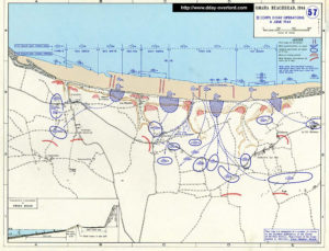 Progression des forces américaines le 6 juin 1944 à Omaha Beach. Photo : D-Day Overlord