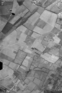 Vue aérienne des terres situées entre Cagny au sud-ouest et Emiéville au nord-est en 1944. Photo : IWM