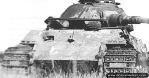 L’épave du char Tigre II du Schwere Panzer-Abteilung 503 à Emiéville. Photo : DR