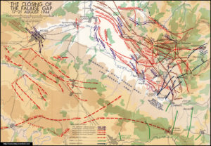 Carte de la fermeture de la poche de Falaise du 17 au 21 août 1944 en Normandie. Photo : D-Day Overlord