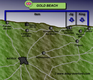 Carte des secteurs de Gold Beach en Normandie. Photo : D-Day Overlord