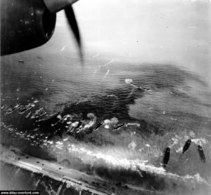 Vue aérienne du débarquement sur Gold Beach. Photo : IWM