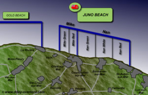 Carte des secteurs de Juno Beach en Normandie. Photo : D-Day Overlord