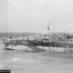 A Bernières, secteur Nan White, les LCI 135, 262 et 270 (9th Infantry Brigade) touchent le sol de Normandie. Photo : Archives Canada
