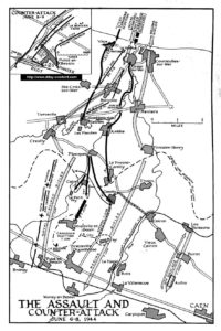 Carte de la percée canadienne à Juno Beach du 6 au 8 juin 1944. Photo : D-Day Overlord