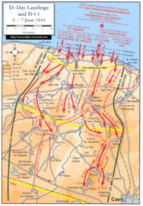 Carte de la situation à Juno Beach le 7 juin 1944 à minuit en Normandie. Photo : D-Day Overlord