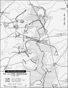 Carte des combats de La Fière le 9 juin 1944 en Normandie. Photo : D-Day Overlord