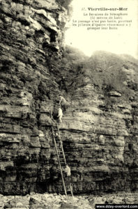 Carte postale de la falaise d'Englesqueville-La-Percée avant la guerre. Photo : DR