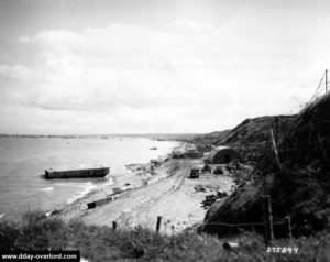 Vue du secteur Charlie (Vierville-sur-Mer) après les combats. Photo : US National Archives