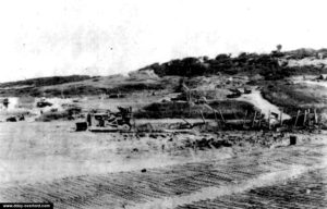 Vue globale de la position du point d'appui allemand Wn 61 à Omaha Beach. Photo : US National Archives