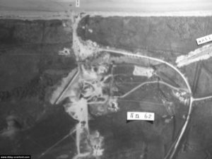 Photo aérienne du point d'appui allemand Wn 62 datant du 22 mai 1944. Photo : US National Archives