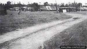 La base vie de la 1st Air Force Clearing Station (1st AFCS) sur l’aérodrome ALG A-3 de Cardonville. Photo : US National Archives
