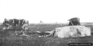 Le char Tigre immatriculé 007 de l’allemand Michael Wittmann, détruit le 8 août 1944 dans le secteur de Cintheaux. Photo : IWM