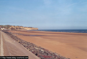 Vue de la plage d'Omaha Beach entre Saint-Laurent-sur-Mer et Vierville-sur-Mer. Photo : D-Day Overlord