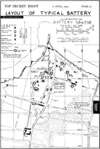 Plan de la batterie de la Pointe du Hoc en Normandie. Photo : D-Day Overlord
