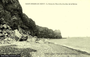 Carte postale des années 1920 de la falaise est de la Pointe du Hoc