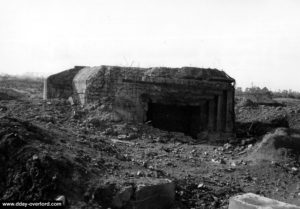 Casemate H679 de la Pointe du Hoc, toujours en construction au moment du débarquement. Photo : US National Archives