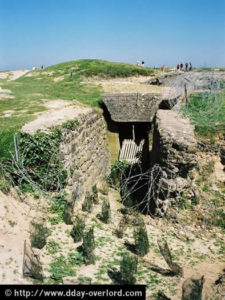 Casemate de la Pointe du Hoc, dédiée au stock de munitions. Le mur extérieur avait été réalisé par l'un des soldats allemands en faction, maçon avant la guerre. Photo : D-Day Overlord