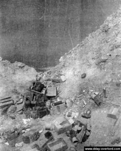 Le poste de commandement de Rudder à la Pointe du Hoc. Photo : US National Archives