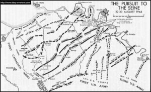 Carte du franchissement de la Seine du 26 au 30 août 1944. Photo : D-Day Overlord