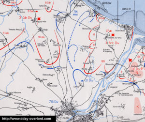 Plan de la percée au sud de Sword Beach le 6 juin 1944 en Normandie. Photo : D-Day Overlord