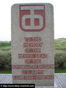 Monument à Utah Beach en souvenir de la 90th (US) Infantry Division. Photo : D-Day Overlord