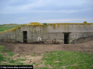 Abri allemand à proximité immédiate du point d'appui allemand W5, à Utah Beach. Photo : D-Day Overlord