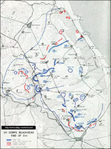 Carte de la situation à Utah Beach le 7 juin 1944 à minuit. Photo : D-Day Overlord