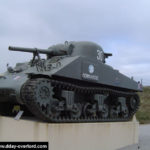 Char Sherman de la 2e DB française à Saint-Martin-de-Varreville à Utah Beach. Photo : D-Day Overlord