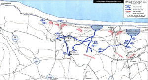 Situation à minuit le 6 juin 1944 à Vierville-sur-Mer et Saint-Laurent-sur-Mer. Photo : D-Day Overlord