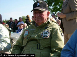 Reed Pelfrey, des Pathfinders du 502nd Parachute Infantry Regiment, 101st Airborne Division à Amfreville - Commémorations 2009 - 65ème anniversaire du débarquement de Normandie. Photo : D-Day Overlord