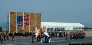 Cérémonie internationale d'Arromanches-les-Bains - Commémorations 2004 - 60ème anniversaire du débarquement de Normandie. Photo : D-Day Overlord