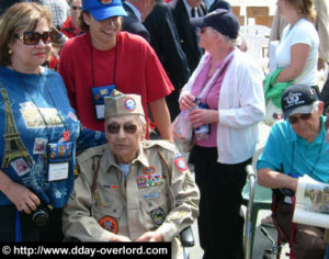 Howard Huebner, C Company, 507th Parachute Infantry Regiment, 82nd (US) Airborne Division à Gourbesville le 6 juin 2009 - 65ème anniversaire du débarquement de Normandie. Photo : D-Day Overlord