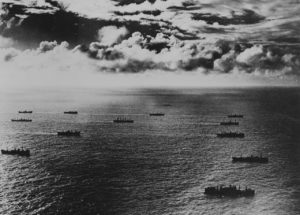 Convoy aliado en el Atlántico en 1942. Foto: Archivos nacionales de Estados Unidos