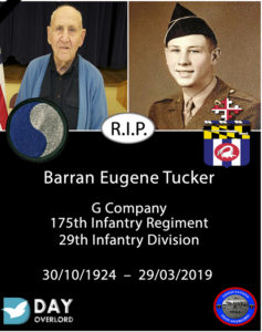 Barran Eugene Tucker G Company 175th Infantry Regiment 29th Infantry Division