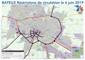 Restrictions de circulation Bayeux 6 juin 2019